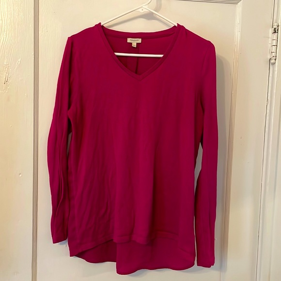 Magenta top with attractive sheer back panel - Picture 1 of 2